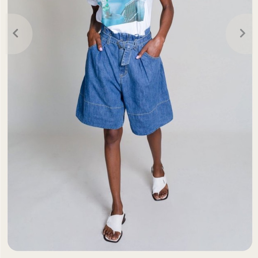 RACHEL COMEY IROLO DENIM PAPER BAG SHORTS